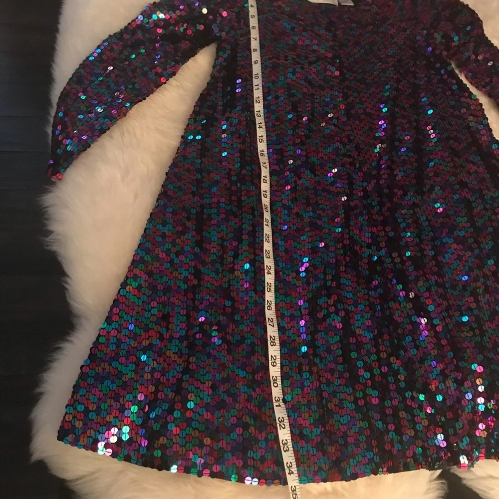 Vintage Black Tie Oleg Cassini Sequin Cocktail Party Dress - Picture 5 of 8
